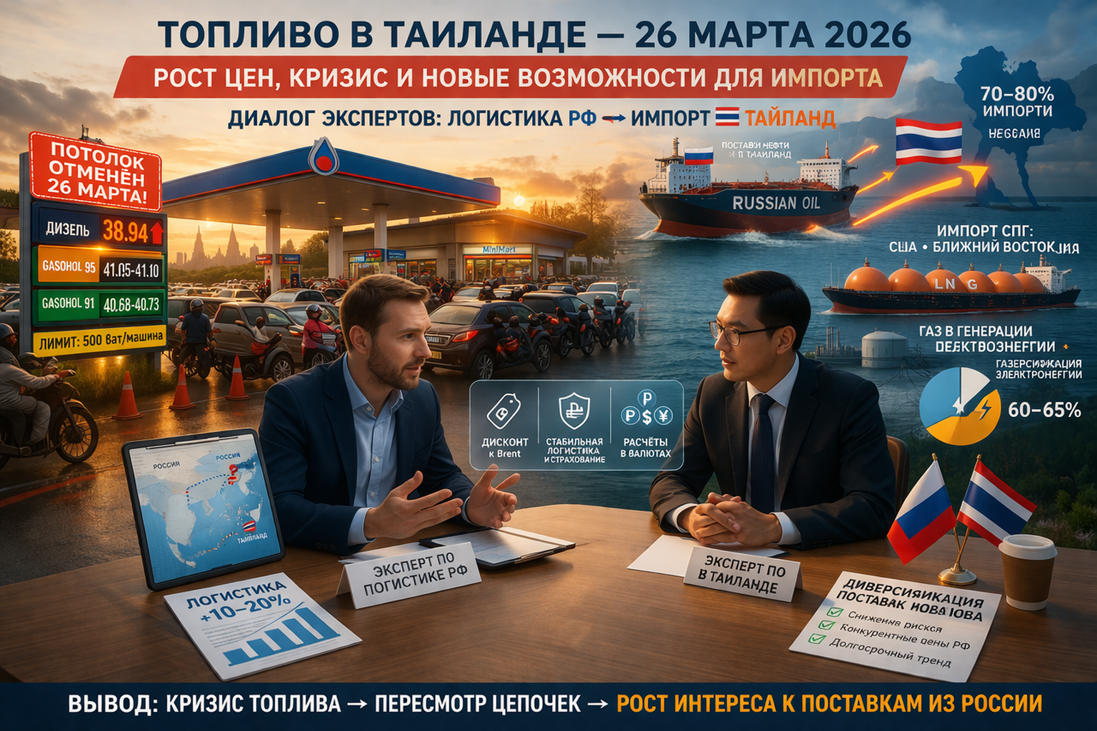 Цены на топливо в Таиланде 2026